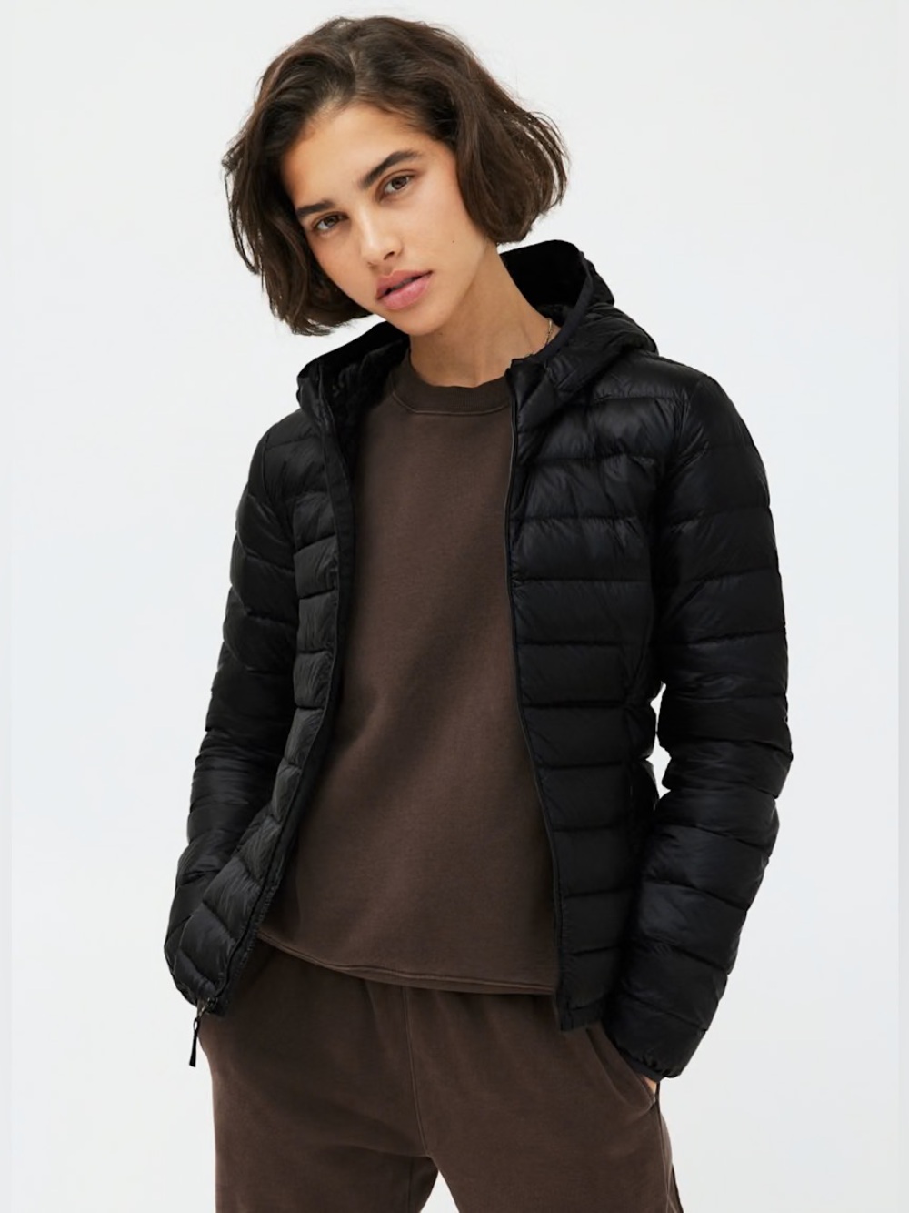 Aritzia TNA botanie Goose Down Puffer, Black, Sz XL